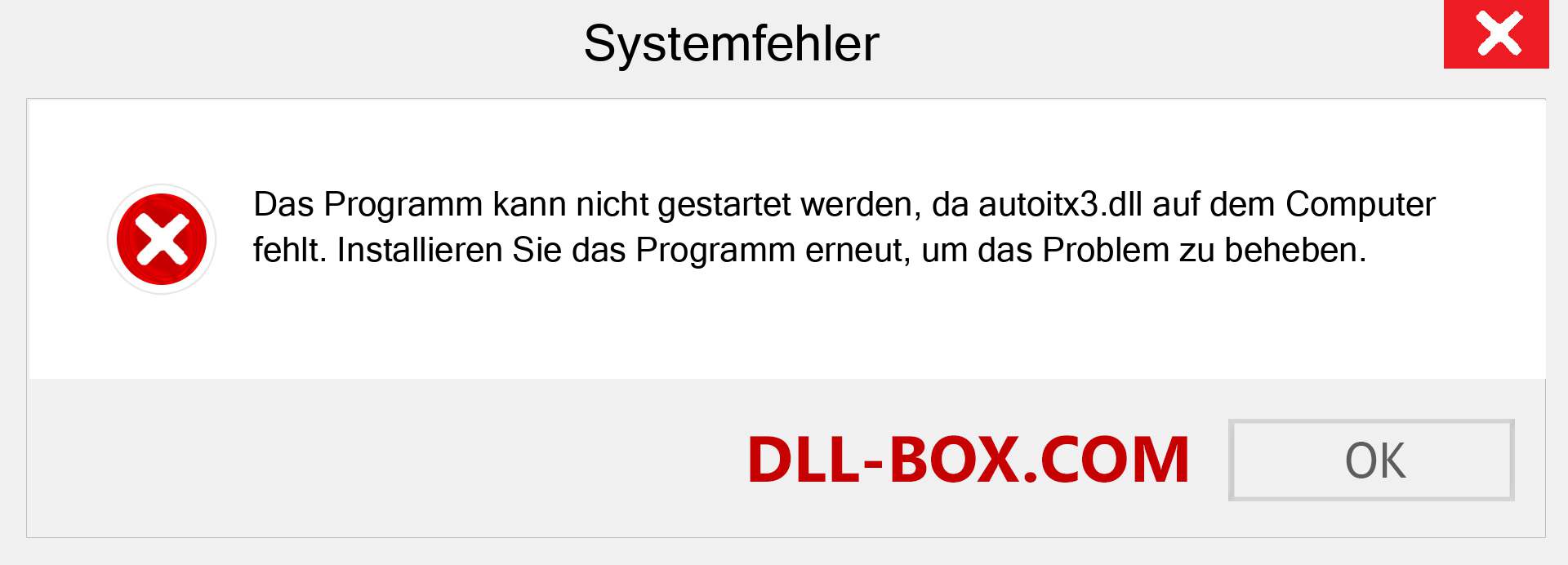 autoitx3.dll-Datei fehlt?. Download für Windows 7, 8, 10 - Fix autoitx3 dll Missing Error unter Windows, Fotos, Bildern