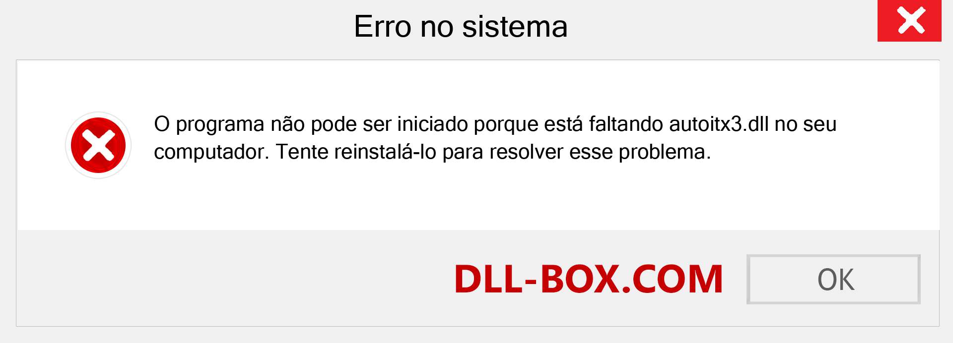 Arquivo autoitx3.dll ausente ?. Download para Windows 7, 8, 10 - Correção de erro ausente autoitx3 dll no Windows, fotos, imagens