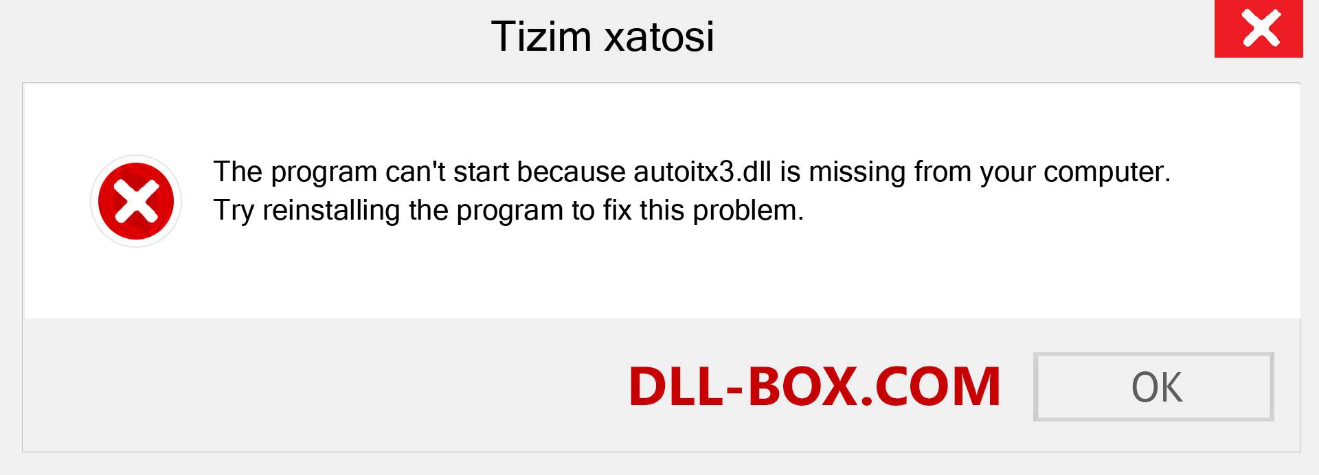 autoitx3.dll fayli yo'qolganmi?. Windows 7, 8, 10 uchun yuklab olish - Windowsda autoitx3 dll etishmayotgan xatoni tuzating, rasmlar, rasmlar